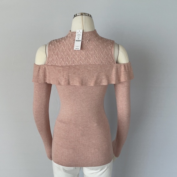 NWT WHBM Cold Shoulder Mock Neck Sweater XS - Picture 10 of 16